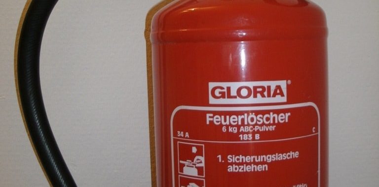 Der Feuerlöscher Gloria. Beispielbild für interessante Produktnamen.