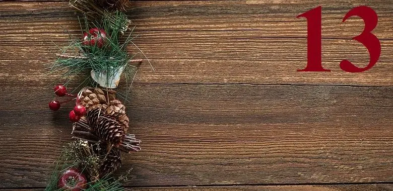 Adventskalendertürchen Nr. 13 für die Geschichte "Feldmaus Friedolin auf der Suche nach dem Christkind".
