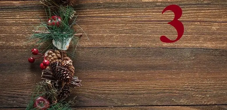 Adventskalendertürchen Nr. 3 für die Geschichte "Feldmaus Friedolin auf der Suche nach dem Christkind".