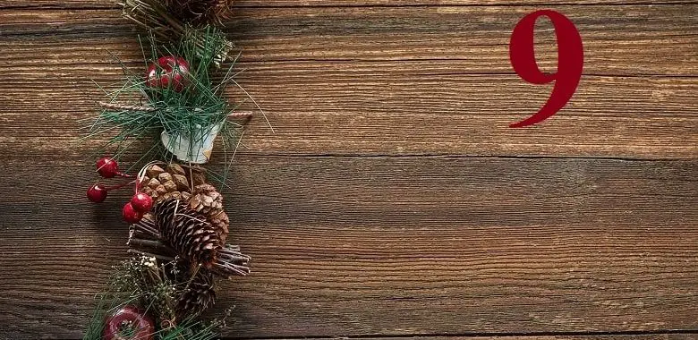Adventskalendertürchen Nr. 9 für die Geschichte "Feldmaus Friedolin auf der Suche nach dem Christkind".